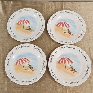 Trisa Melamine Hot Summer Plate Set of 4  8"